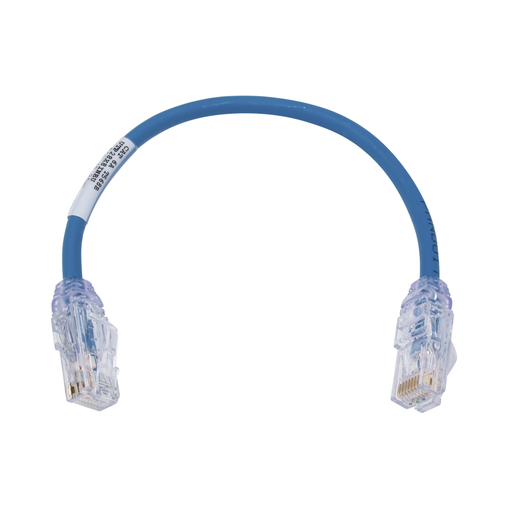 Cable de Parcheo UTP, Cat6A, Di?metro Reducido (28 AWG), CM/LSZH, Color Azul, 20.3 cm (8 pulgadas)
