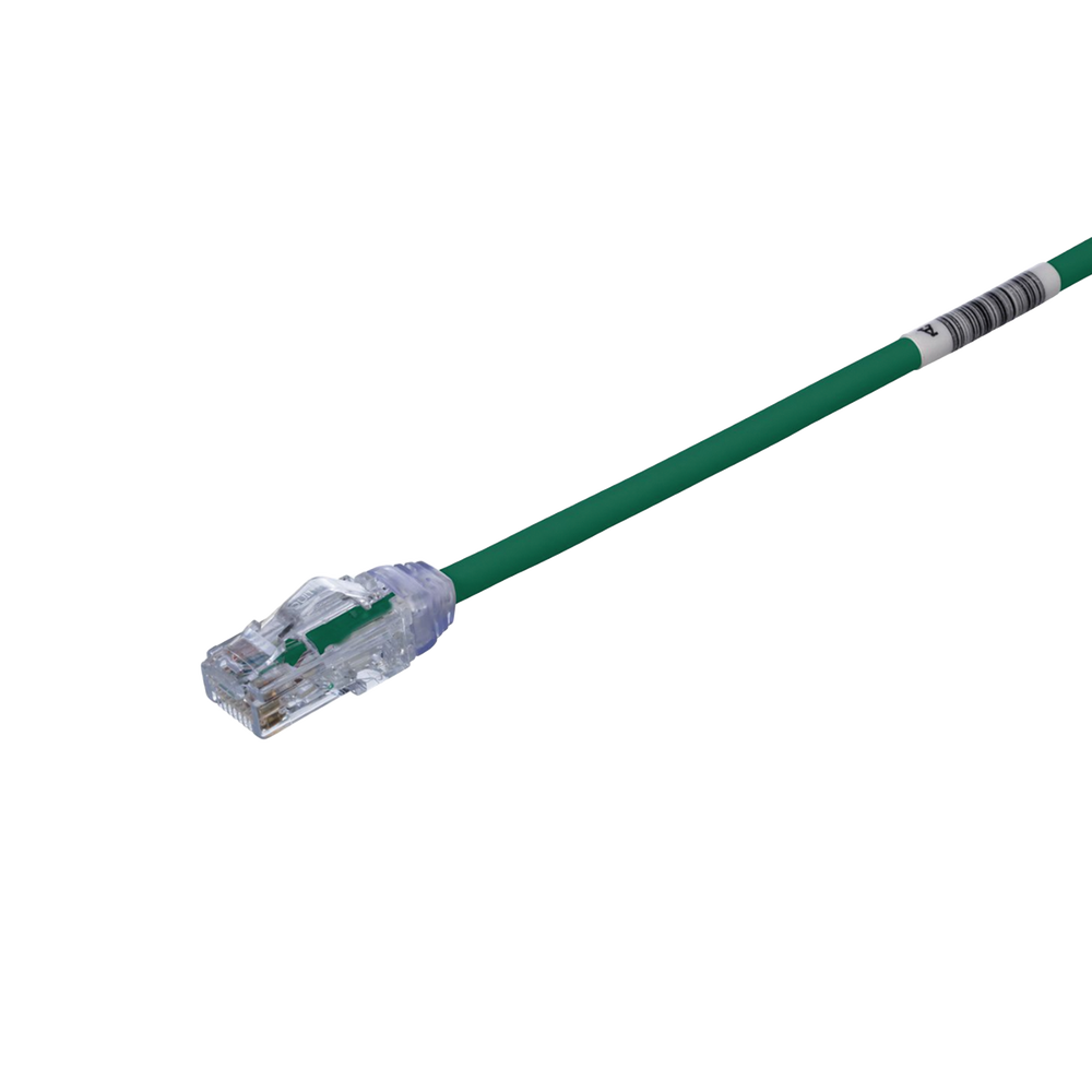 Cable de Parcheo UTP, Cat6A, Di?metro Reducido (28 AWG), CM/LSZH, Color Verde, 20.3 cm (8 Pulgadas)