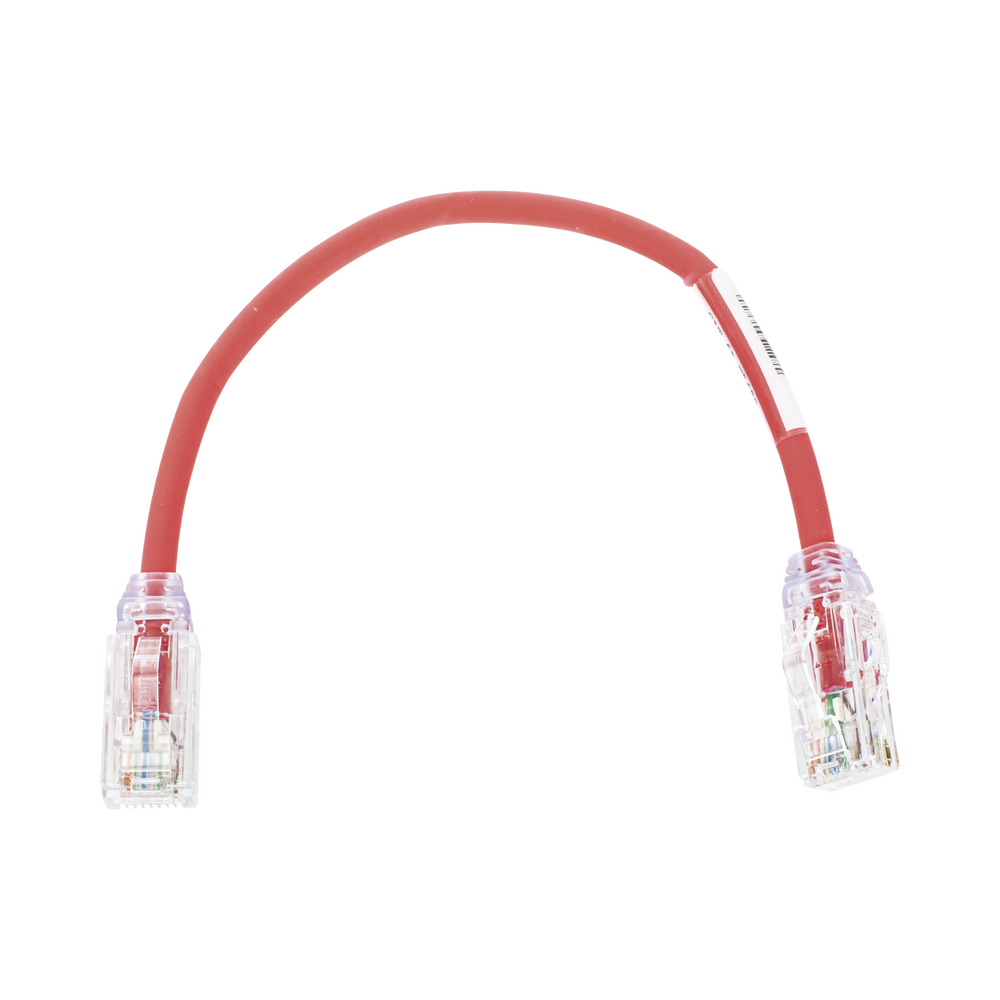 Cable de Parcheo UTP, Cat6A, Di?metro Reducido (28 AWG), CM/LSZH, Color Rojo, 20.3 cm (8 Pulgadas)