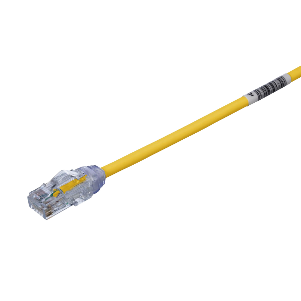 Cable de Parcheo UTP, Cat6A, Di?metro Reducido (28 AWG), CM/LSZH, Color Amarillo, 20.3 cm (8 Pulgadas)