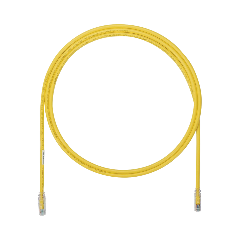 Cable de Parcheo UTP, Cat6A, 24 AWG, CM, Color Amarillo, 1.52 Metros (5 Pies)