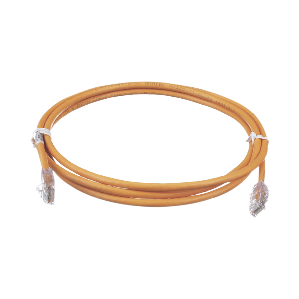 Cable de Parcheo TX6, UTP Cat6, 24 AWG, CM, Color Naranja, 2.13 Metros (7 Pies)