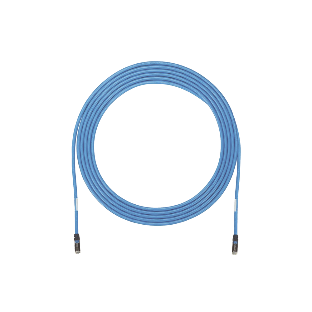 Cable de Zona U/UTP Cat6A, Con Plug Modular en Cada Extremo, Conductor 23 AWG S?lido, CMP (Plenum), 30.48 Metros (100 Pies), Color Azul