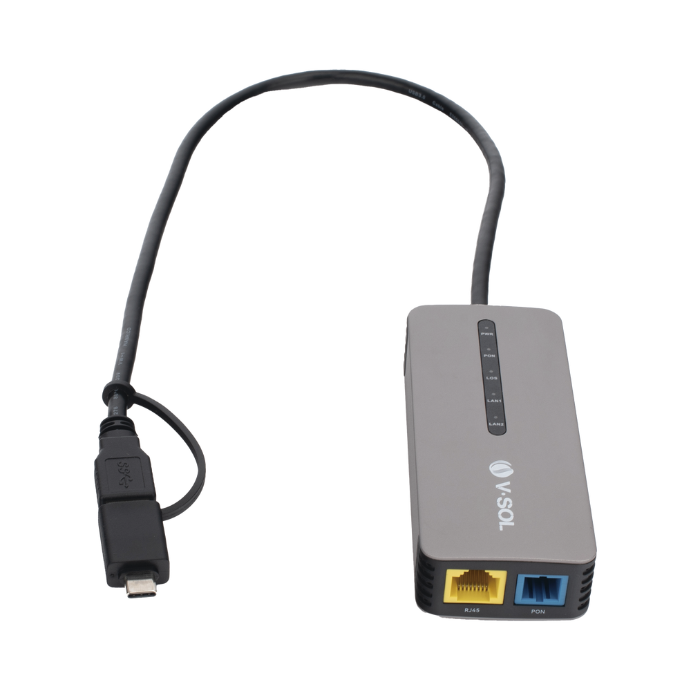 ONU Bridge Dual GPON/EPON USB Portátil / 1 puerto RJ45 2.5Gbps / 1 puerto USB