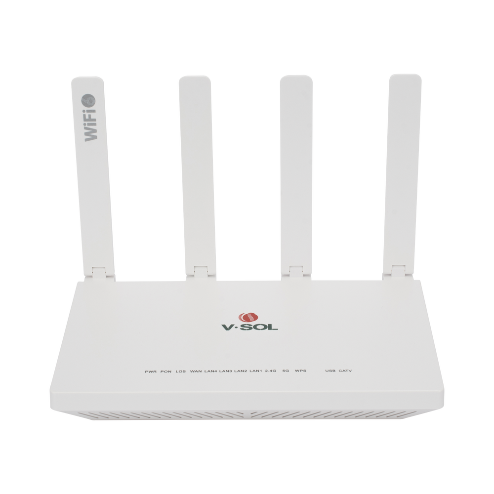 ONU GPON/EPON con Wi-Fi 6 AX1500 / 1 Puerto CATV / 4 Puertos Gigabit / Puerto PON SC/APC