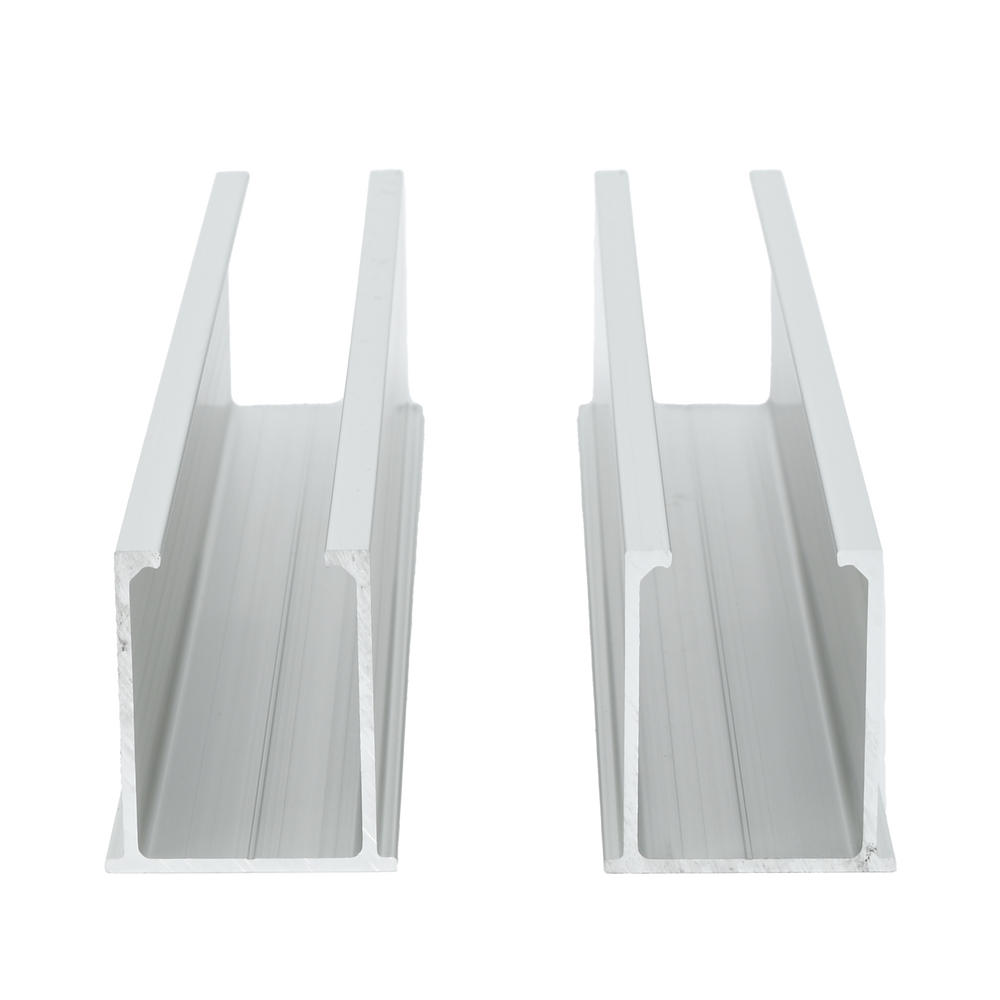 Juego de 2 Mini Rieles De Aluminio para Montaje de Módulos Solares en Techo (Instalación plana 0°). Incluye 4 Tornillos Perforantes.