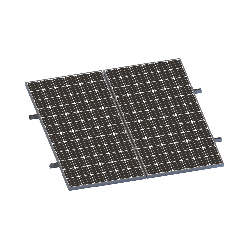 Kit De Minirieles Para Panel Solar Arreglo 1X2 Para Instalación Plano En Lámina