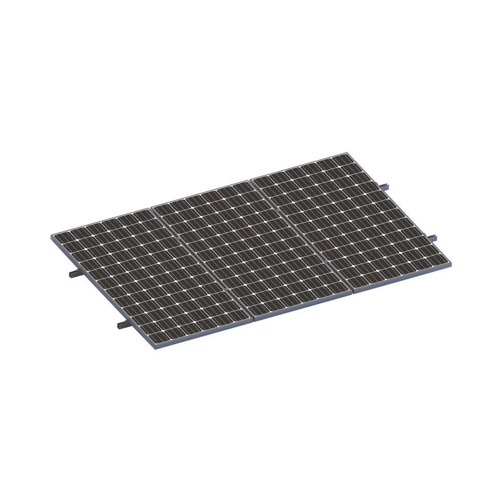 Kit De Minirieles Para Panel Solar Arreglo 1X3 Para Instalación Plano En Lámina