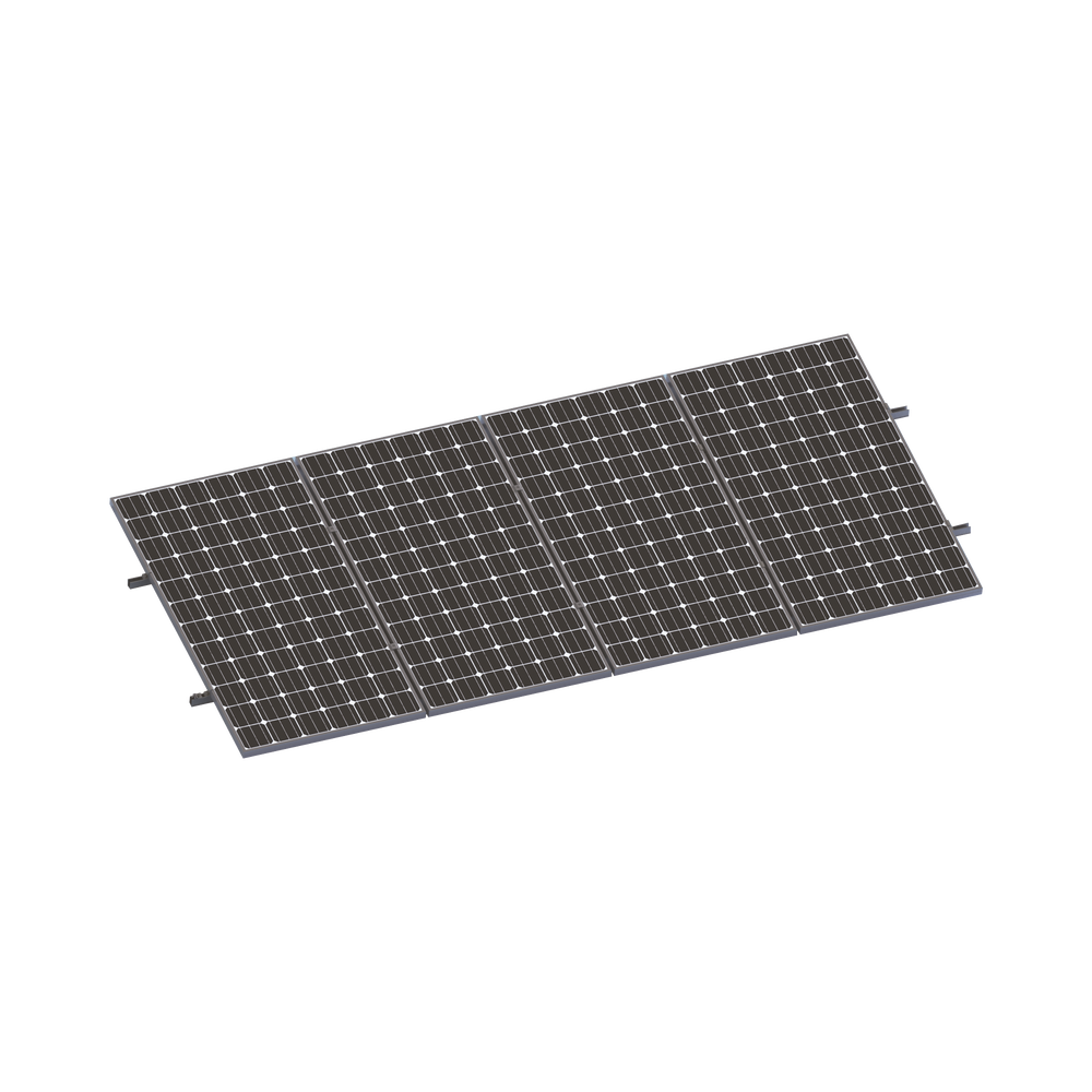 Kit De Minirieles Para Panel Solar Arreglo 1X4 Para Instalación Plano En Lámina