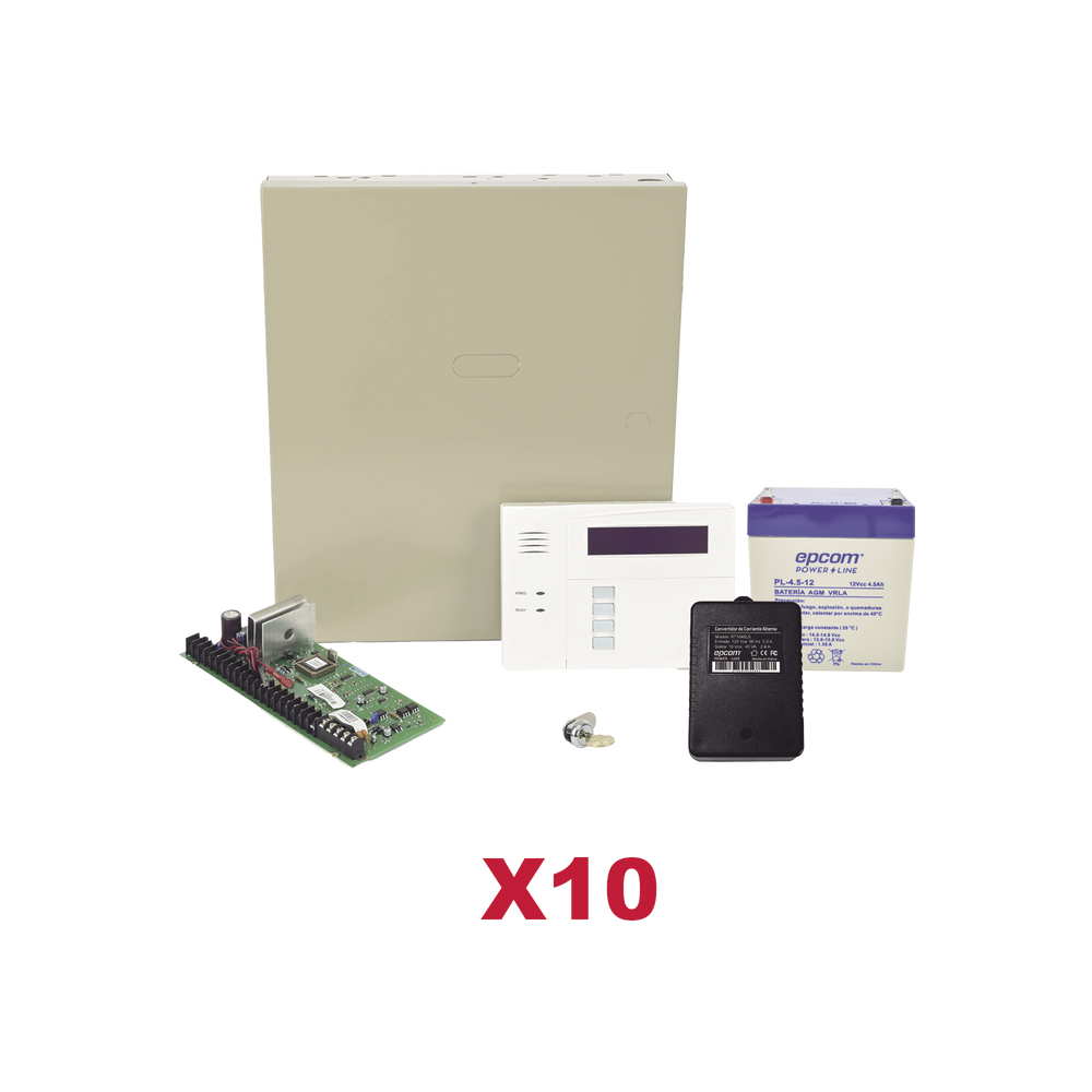 Kit de 10 Paneles de Alarma VISTA48 con Batería y Transformador