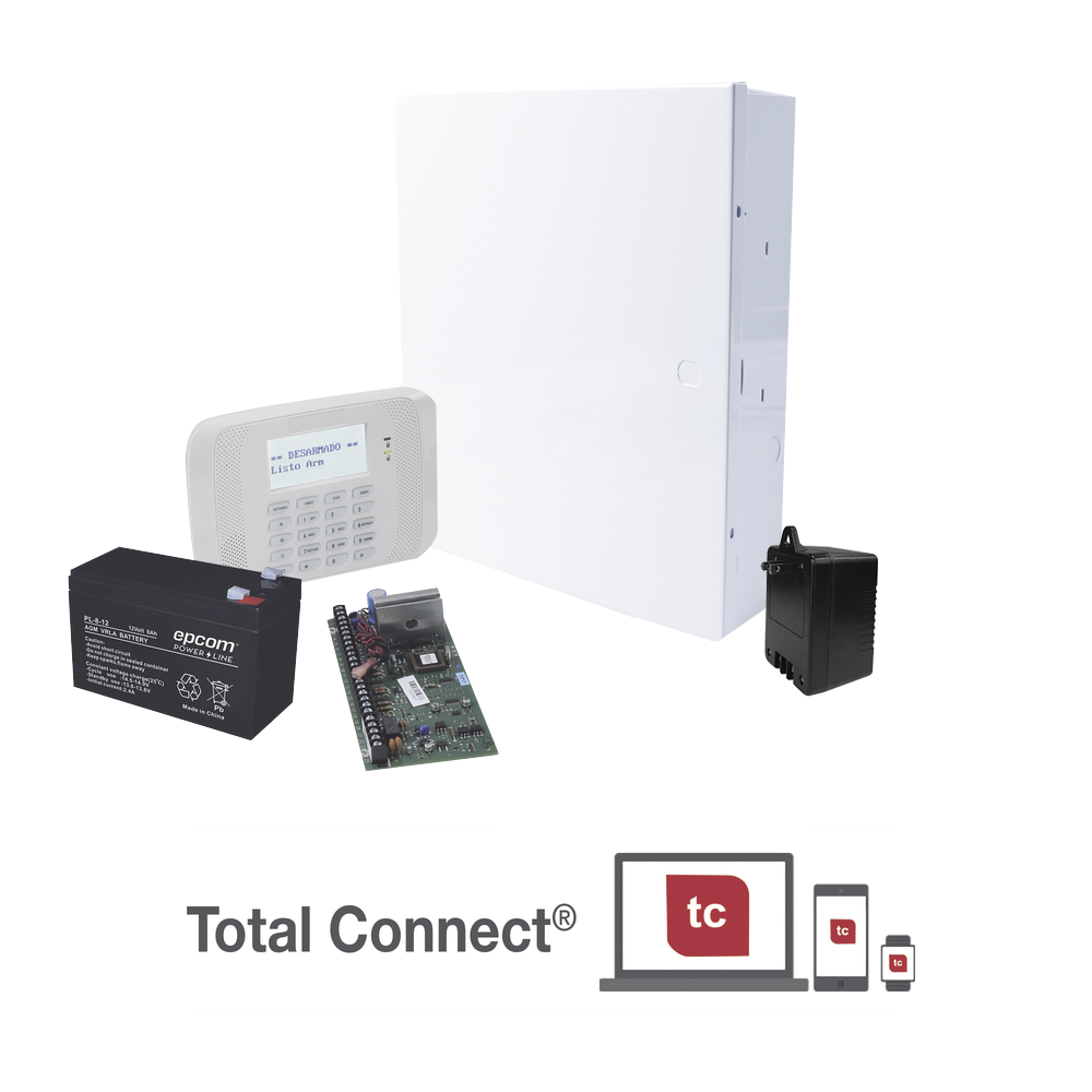 Kit de Panel de Alarma VISTA48LA con Batería de 9Ah, Transformador y Gabinete