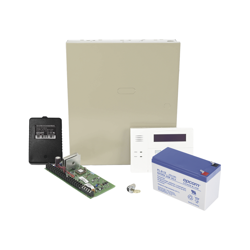 Kit de Panel de Alarma VISTA48LA con Batería de 9Ah, Transformador y Gabinete