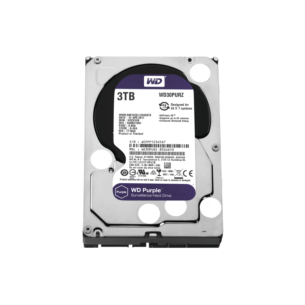 Disco Duro PURPLE de 3TB / 3 AÑOS DE GARANTÍA / Para Videovigilancia