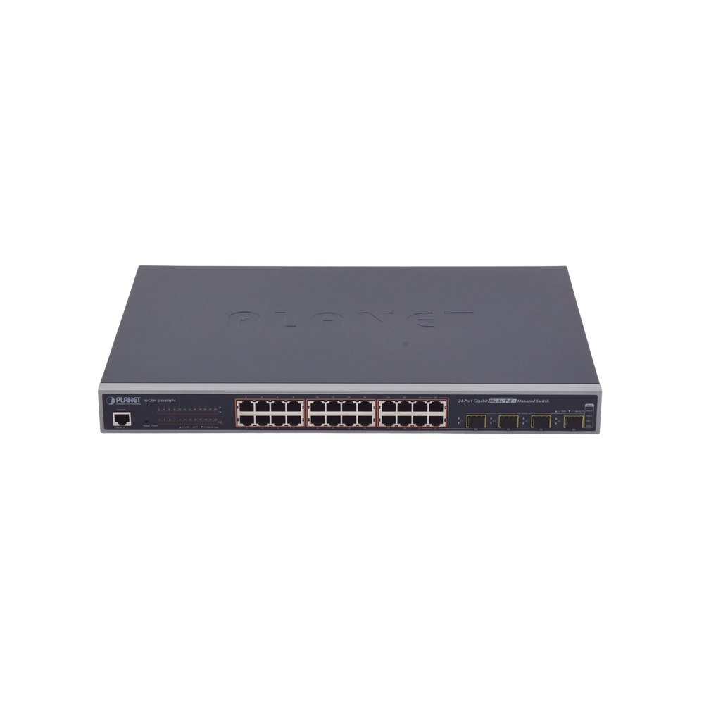 Switch Administrable L2+ de 24 puertos 10/100/1000T PoE+ con 4 puertos combo TP/SFP Gigabit - Image 2