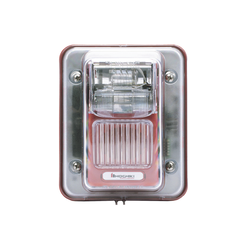 Sirena Estrobo, Para Intemperie, Montaje en Muro, Color Rojo (0500-05860)