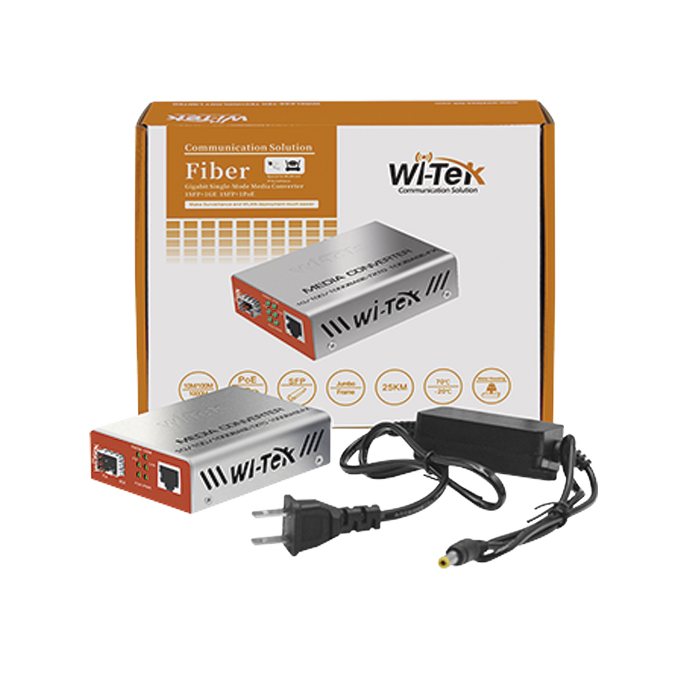 Convertidos de medios / 1 puerto RJ45 100/1000 Mbps PoE Out 802.3af/at / 1 SFP 1000Mbps / hasta 25 Km - Image 3