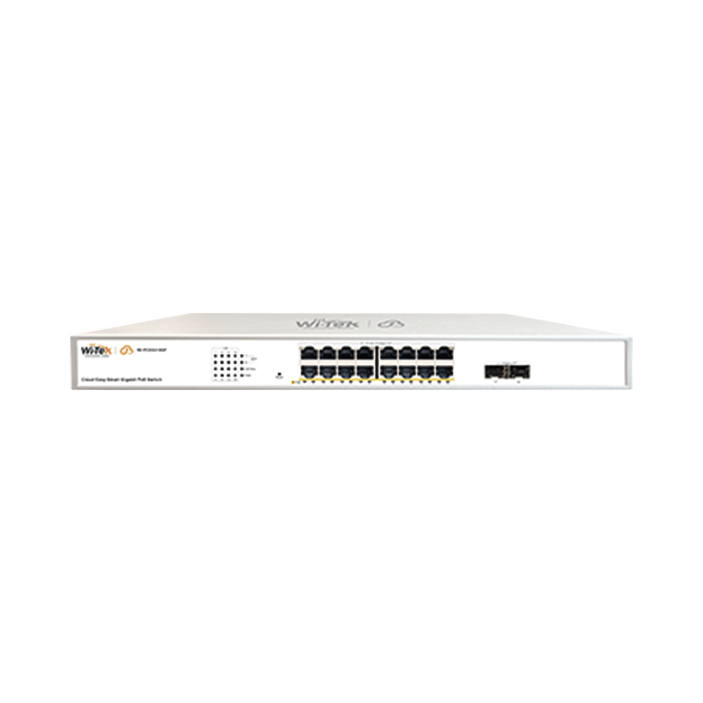 Switch Administrable PoE  / 16 puertos PoE af/at Gigabit /  2 x SFP Gigabit / Administración Cloud Gratuita / Presupuesto 240 W