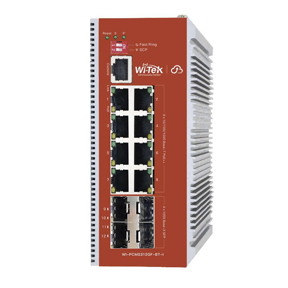 Switch L2+ PoE Industrial / Administración Cloud-Web-CLI / 8 Puertos PoE af/at/bt 100/1000 Mbps / 2 Puertos SFP Gigabit / Presupuesto PoE 460 W / Protocolo ERSP (redundancia enlaces)