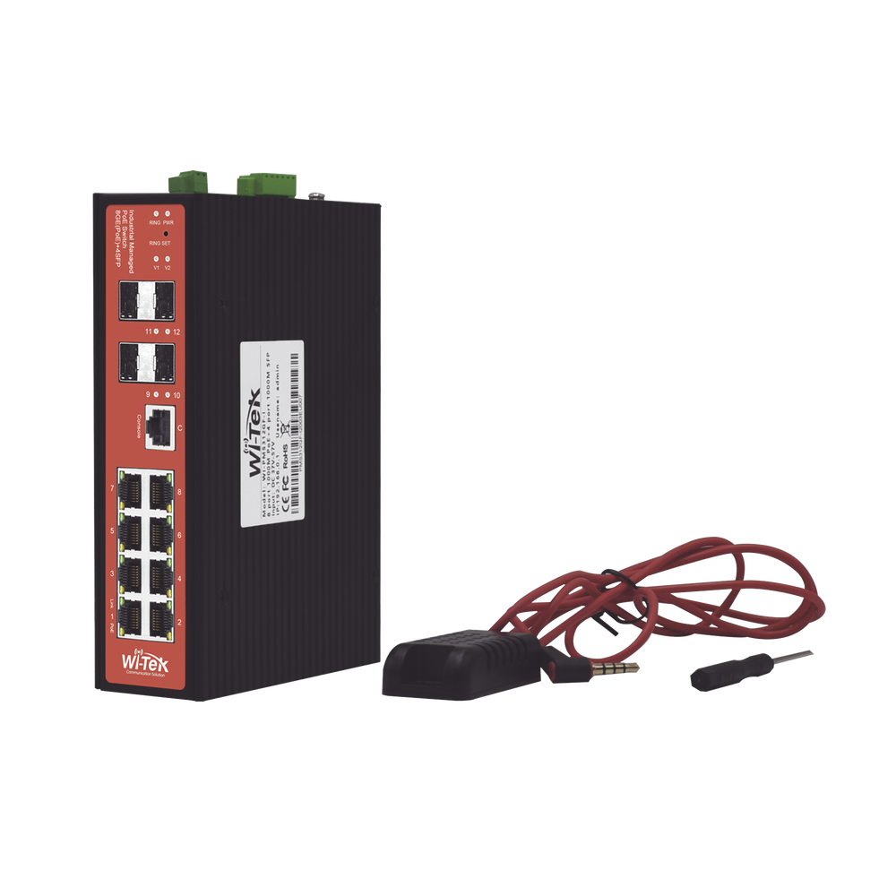 Switch Industrial 8 puertos / Administrable PoE / Puerto 1-2 PoE 24V/48V / Puertos 3-8 puertos 802.3 af/at/bt / Presupuesto máx 240 W - Image 2