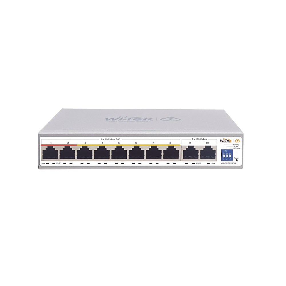 Switch PoE No administrable / PoE de Largo Alcance Hasta 250m / 8 Puertos PoE 10/100Mbps (Puerto 1 Hasta 60W, Puertos 2 al 8 Hasta 30W) + 2 Puertos Gigabit Uplink / Presupuesto 120 W / Plug and Play