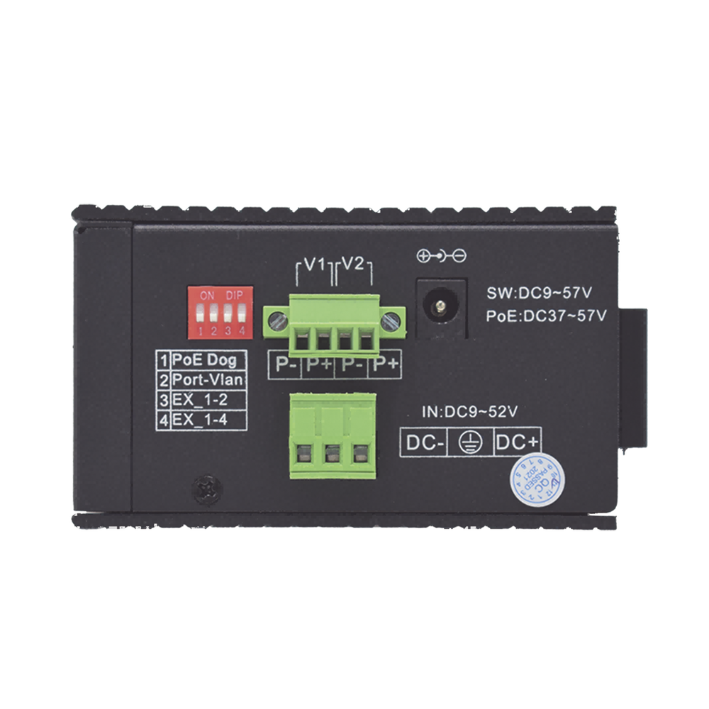 Switch Industrial PoE++ / No administrable / Con 4 puertos Gigabit PoE / 1 puerto Gigabit Uplink / Presupuesto 120W - Image 3