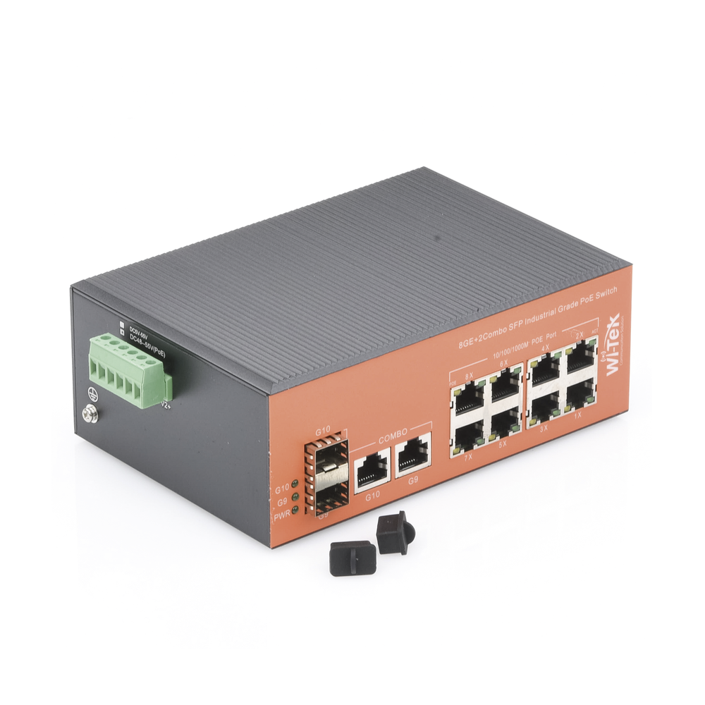 Switch Industrial PoE+ no administrable de 8 Puertos 10/100/1000Mbps + 2 SFP Combo, 150 W - Image 3