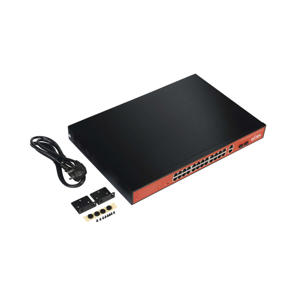 Switch PoE (802.3af/at/bt) / No administrable de largo alcance / Hasta 250m / Con 24 x 10/100Mbps + 2 x SFP Gigabit Combo / 250 W - Image 3