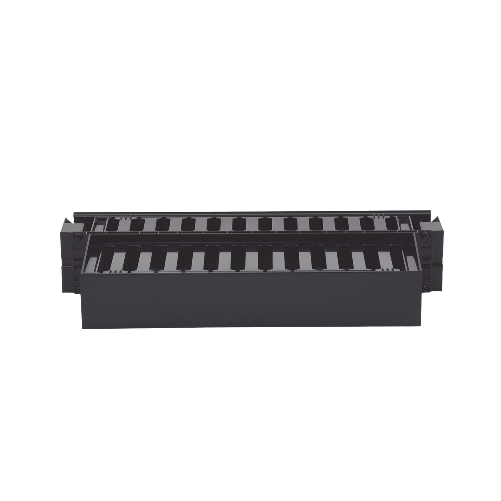 Organizador de Cables Horizontal PatchLink, Doble (Frontal y Posterior), Con Tapa Extendida, Para Rack de 19in, 2UR - Image 3