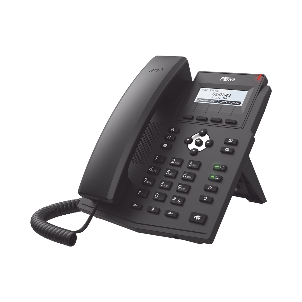 Teléfono IP empresarial para 2 lineas SIP con pantalla LCD, Códec Opus, conferencia de 3 vías, PoE. - Image 4