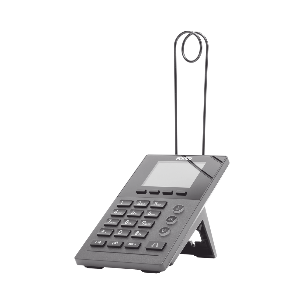 Teléfono IP para Call Center para 2 lineas SIP con soporte para diadema, pantalla LCD de 2.8 pulgadas a color, PoE