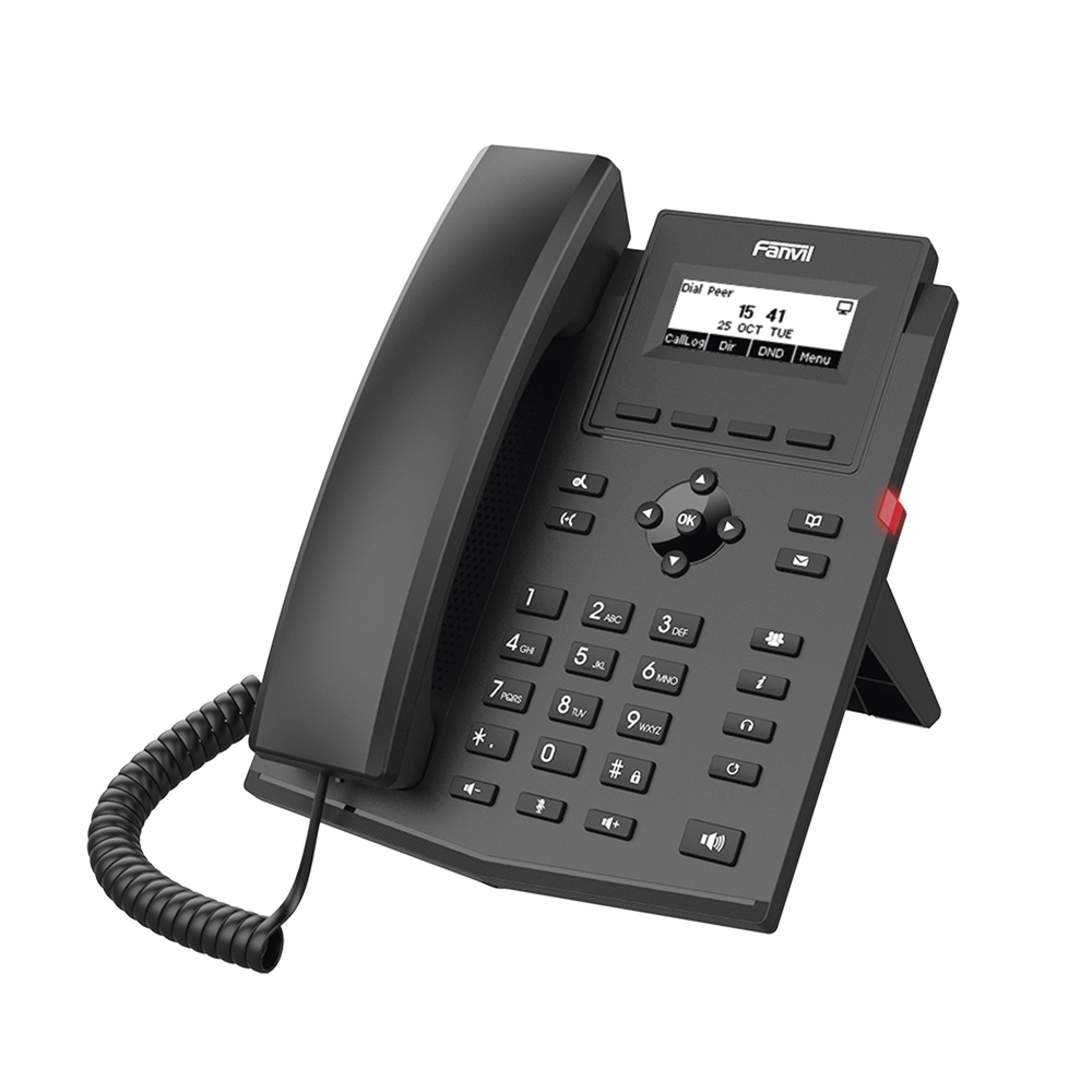 Teléfono IP empresarial para 2 lineas SIP con pantalla LCD, Puertos Gigabit, Códec Opus, conferencia de 6 vías, PoE. - Image 2