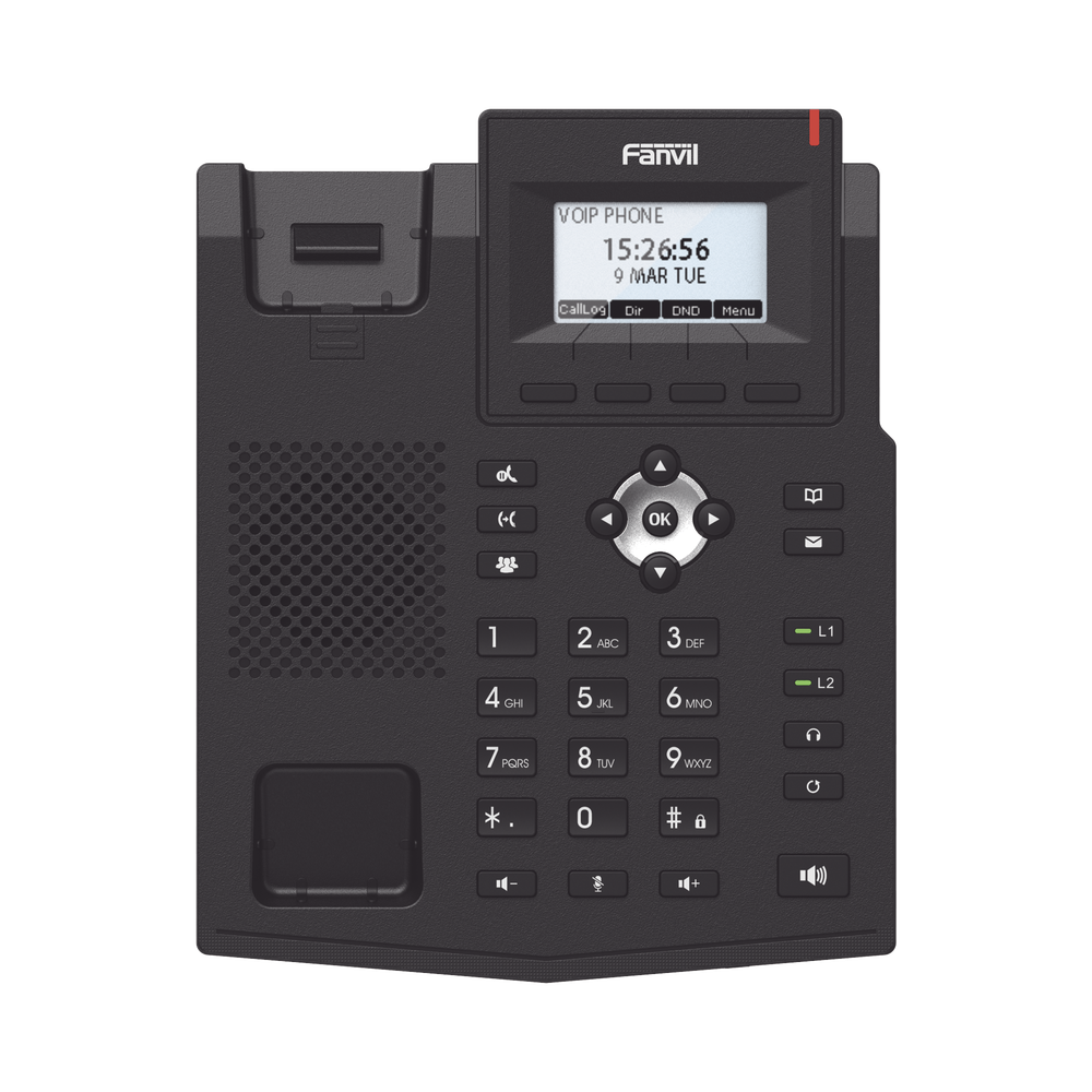 Teléfono IP Gigabit empresarial para 2 líneas SIP con pantalla LCD, Opus y conferencia de 6 participantes, PoE. - Image 2