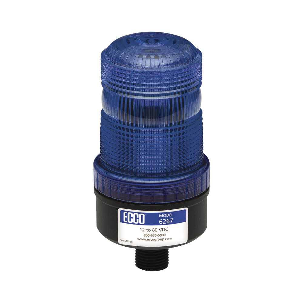 Mini baliza de LED color azul montaje permanente SAE Clase III