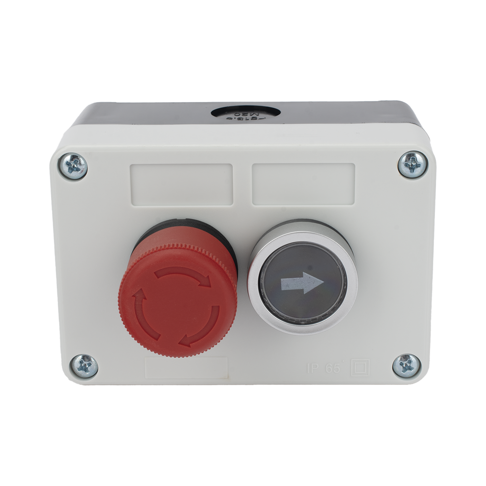 Botonera Doble Para Barreras Vehiculares, Operadores Corredizos y Abatibles / Botón de Stop Enclavado - Image 2