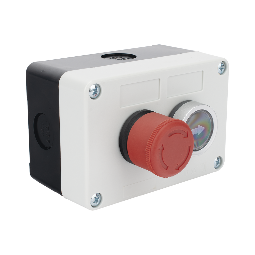 Botonera Doble Para Barreras Vehiculares, Operadores Corredizos y Abatibles / Botón de Stop Enclavado - Image 3