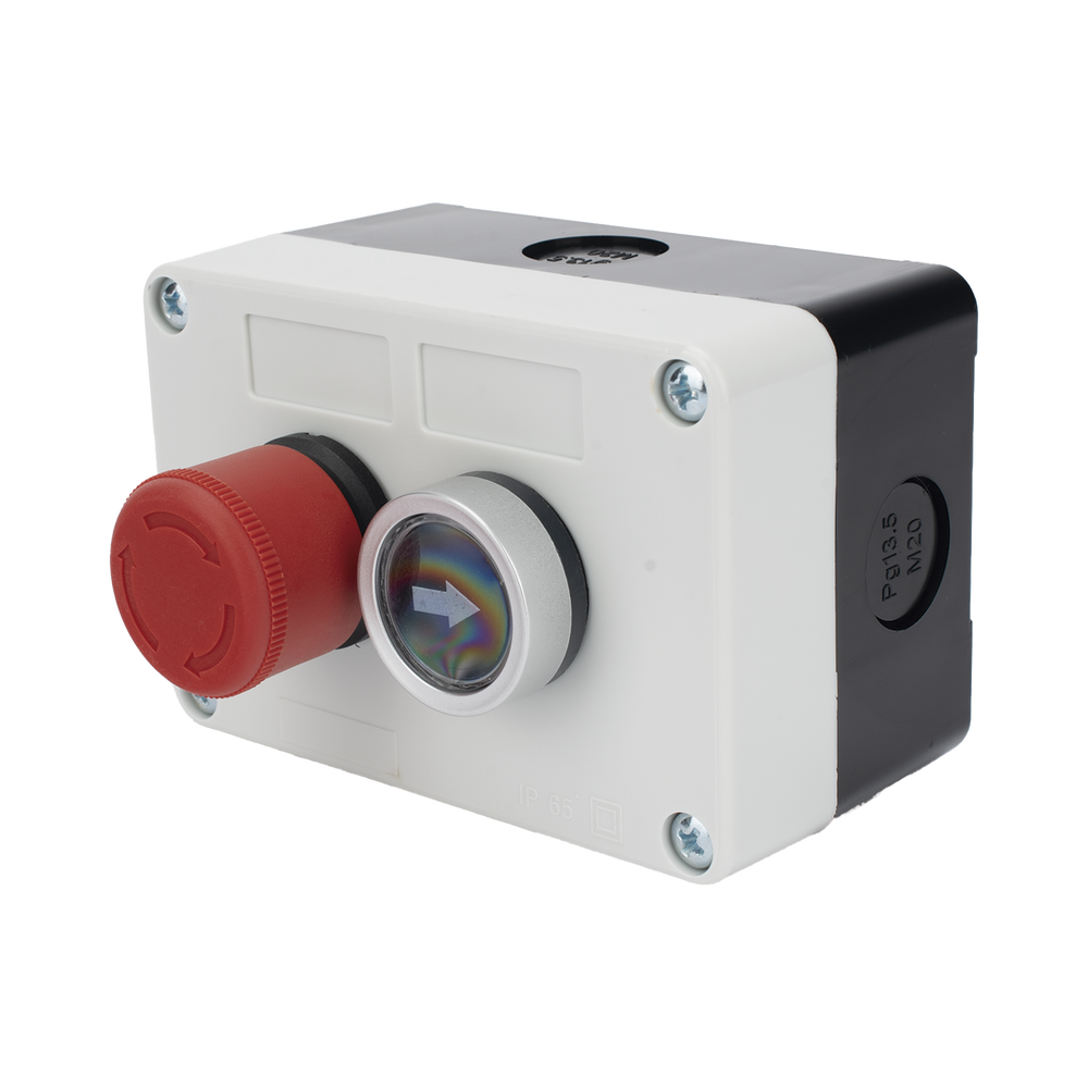 Botonera Doble Para Barreras Vehiculares, Operadores Corredizos y Abatibles / Botón de Stop Enclavado - Image 4