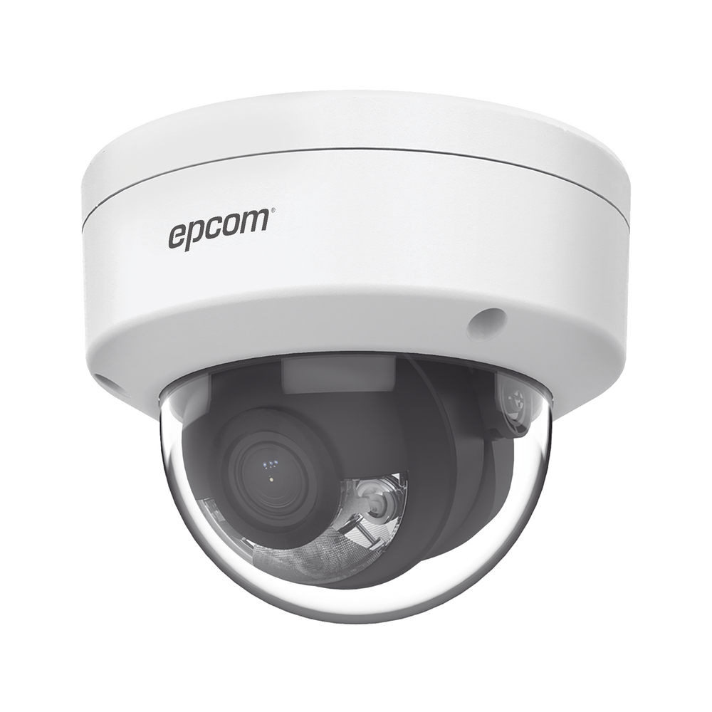 Domo IP 4 Megapixel / Lente 2.8 mm / ACUSENSE / ColorVu (30 mts Luz Blanca) / PoE / H.265+ / IP67 / IK08 / WDR 120 dB / Micro SD