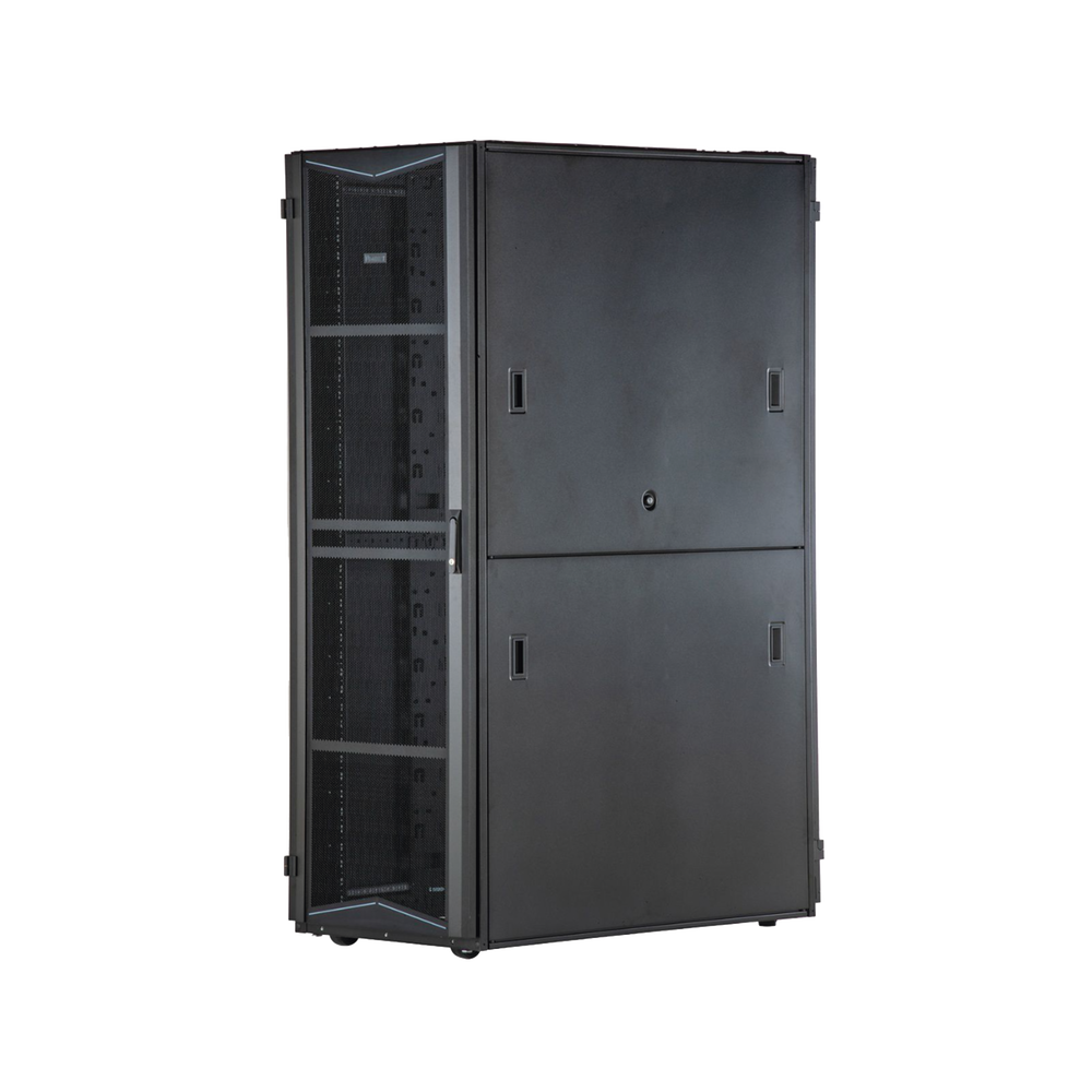 Gabinete FlexFusion para Centros de Datos, 42 UR, 800 mm de Ancho, 1070 mm de Profundidad, Fabricado en Acero, Color Negro