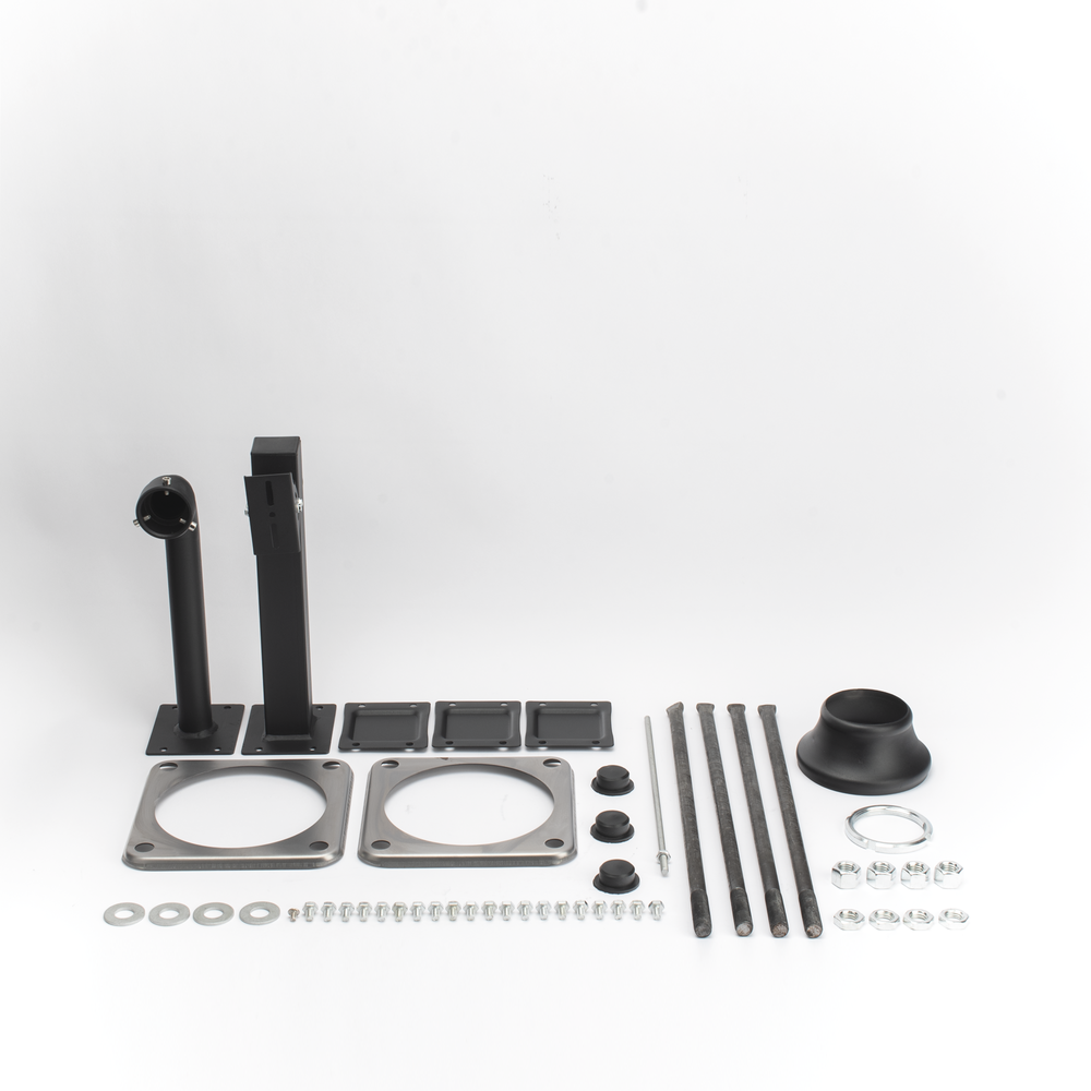 Poste Seccionado de 6 Metros / Especializado para la Instalación de Videovigilancia / Incluye Base de Cimentación y Brazo para Cámara PTZ / Color Negro - Image 3