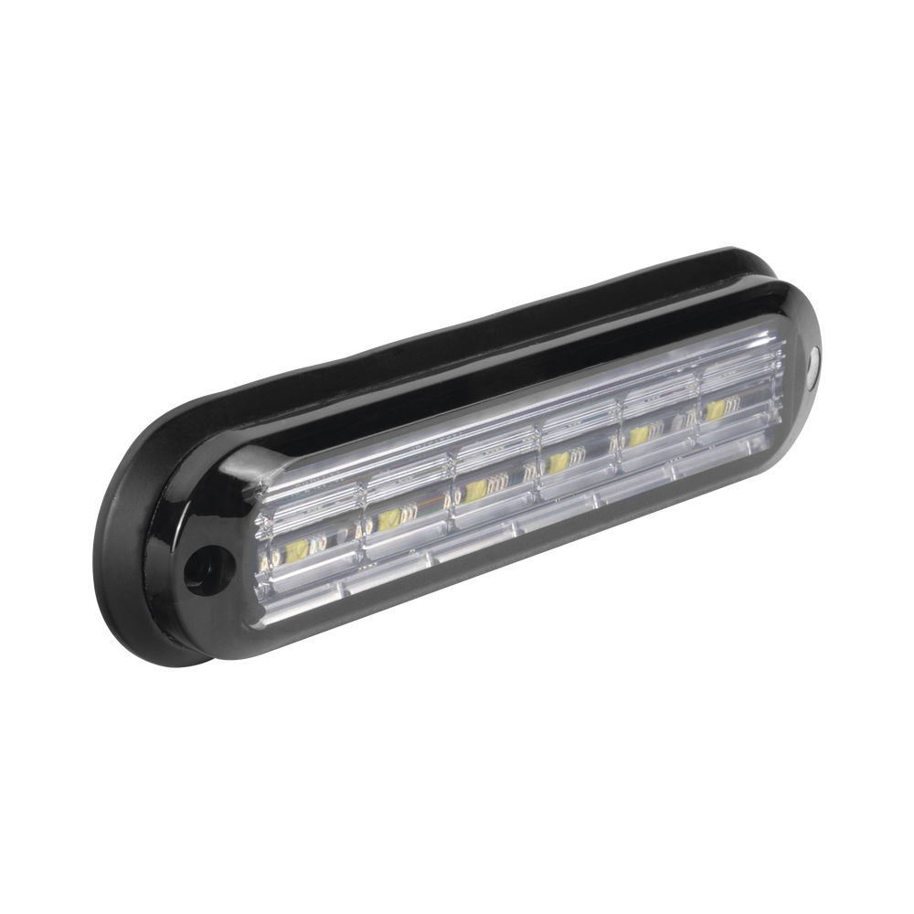Luz Auxiliar Ultra Brillante IP67 de 6 LEDs, Color Ambar/Claro, con mica transparente y bisel negro - Image 3