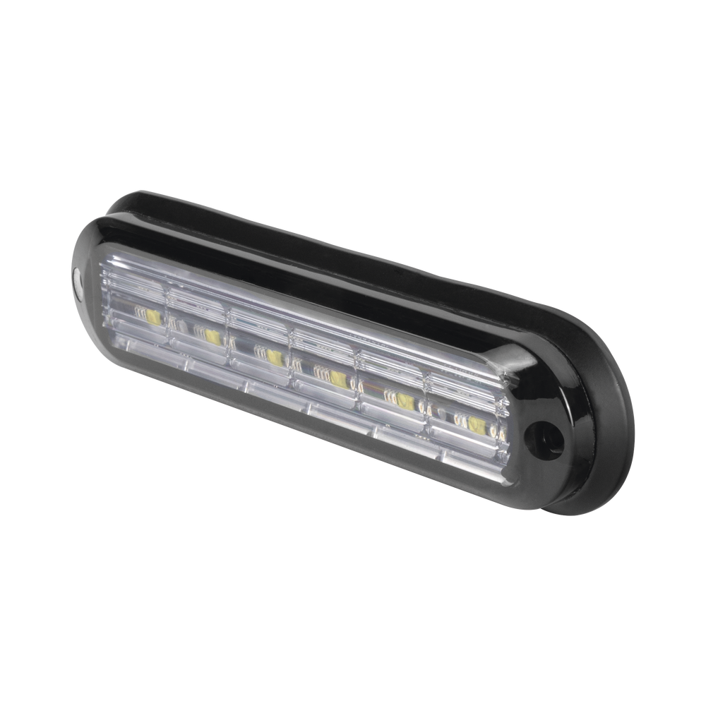 Luz Auxiliar Ultra Brillante IP67 de 6 LEDs, Color Ambar/Claro, con mica transparente y bisel negro - Image 2