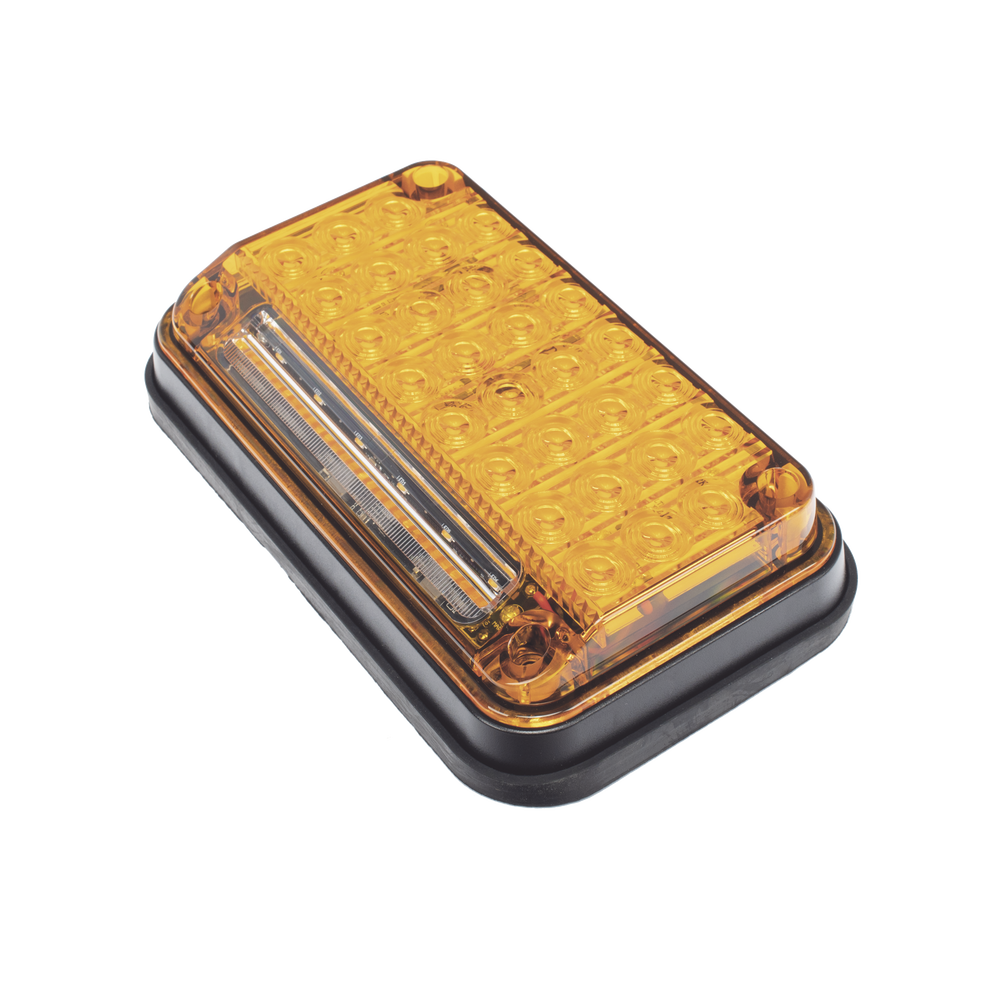 Luz de Advertencia de 7X4", Color Ambar, Con Luz de Trabajo, Ideal para Ambulancias - Image 2