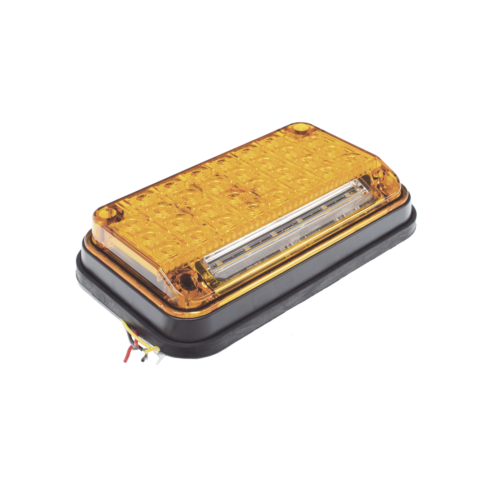 Luz de Advertencia de 7X4", Color Ambar, Con Luz de Trabajo, Ideal para Ambulancias - Image 4