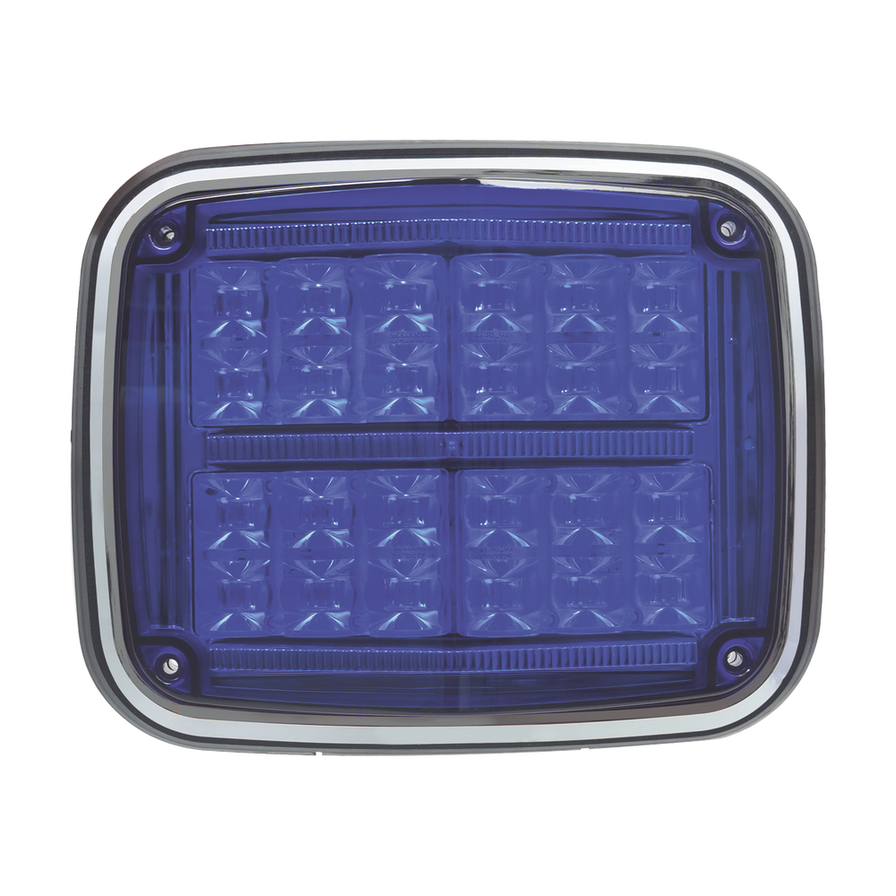 Luz de advertencia de 8 X 6", Color Azul, SAE, IP67, Ideal para Ambulancias - Image 2