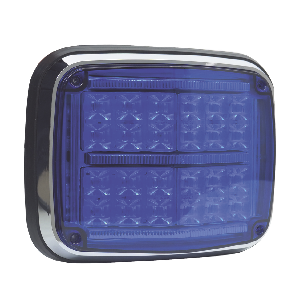 Luz de advertencia de 8 X 6", Color Azul, SAE, IP67, Ideal para Ambulancias - Image 3