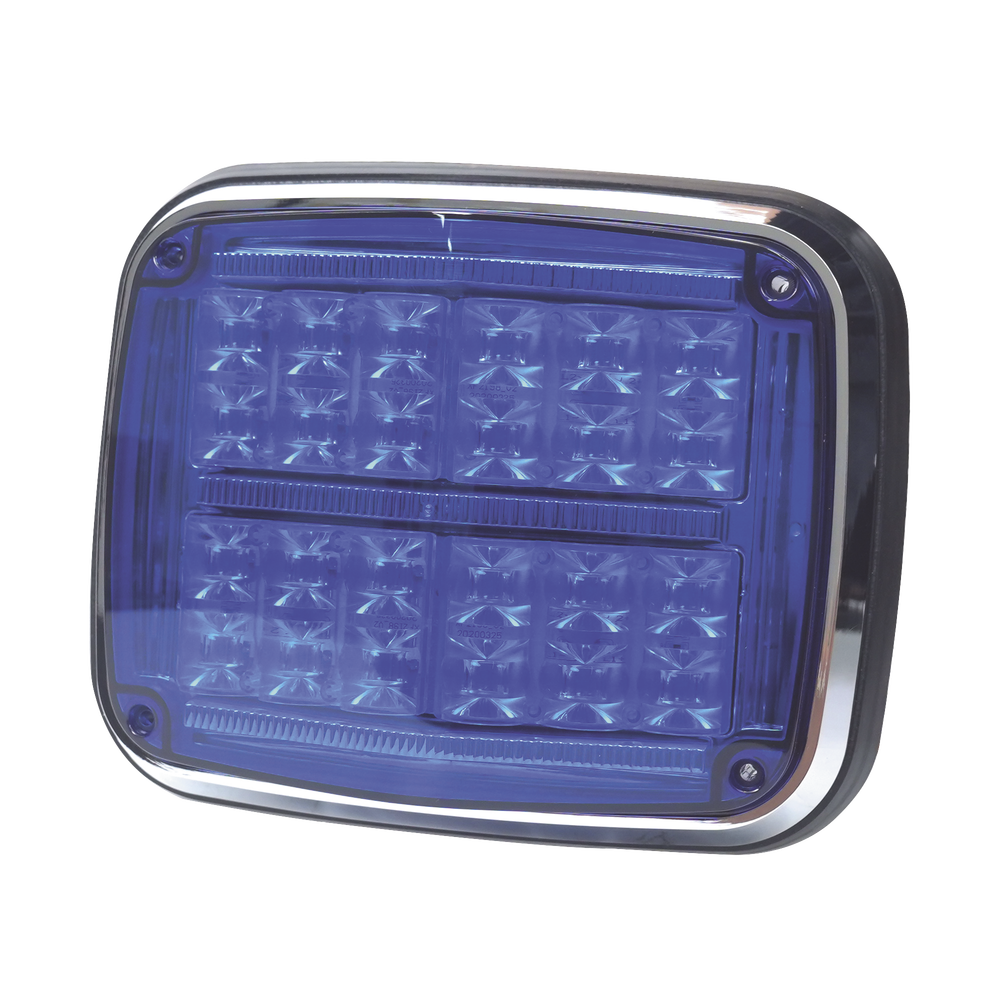 Luz de advertencia de 8 X 6", Color Azul, SAE, IP67, Ideal para Ambulancias - Image 4