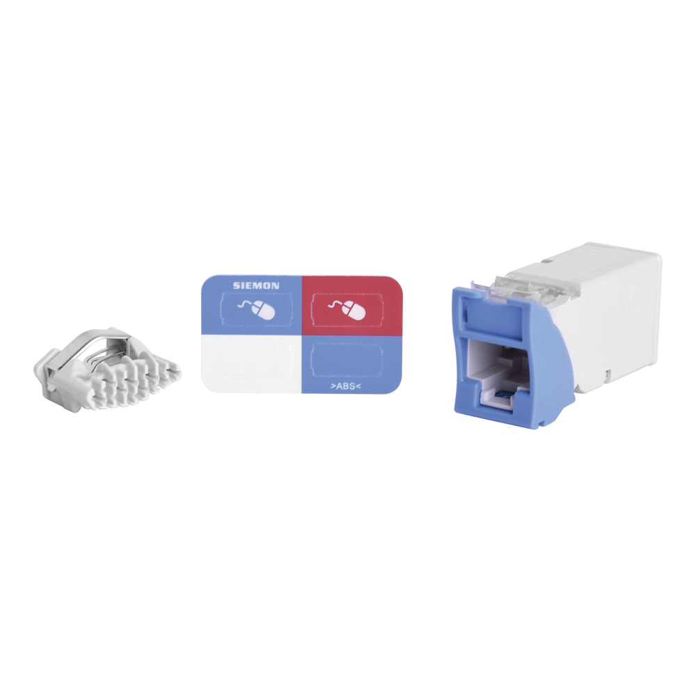 Jack Z-MAX UTP Categor?a 6, Montaje H?brido en Placa de Pared (Plano y Angulado), Color Azul, Versi?n Bulk (Sin Empaque Individual)