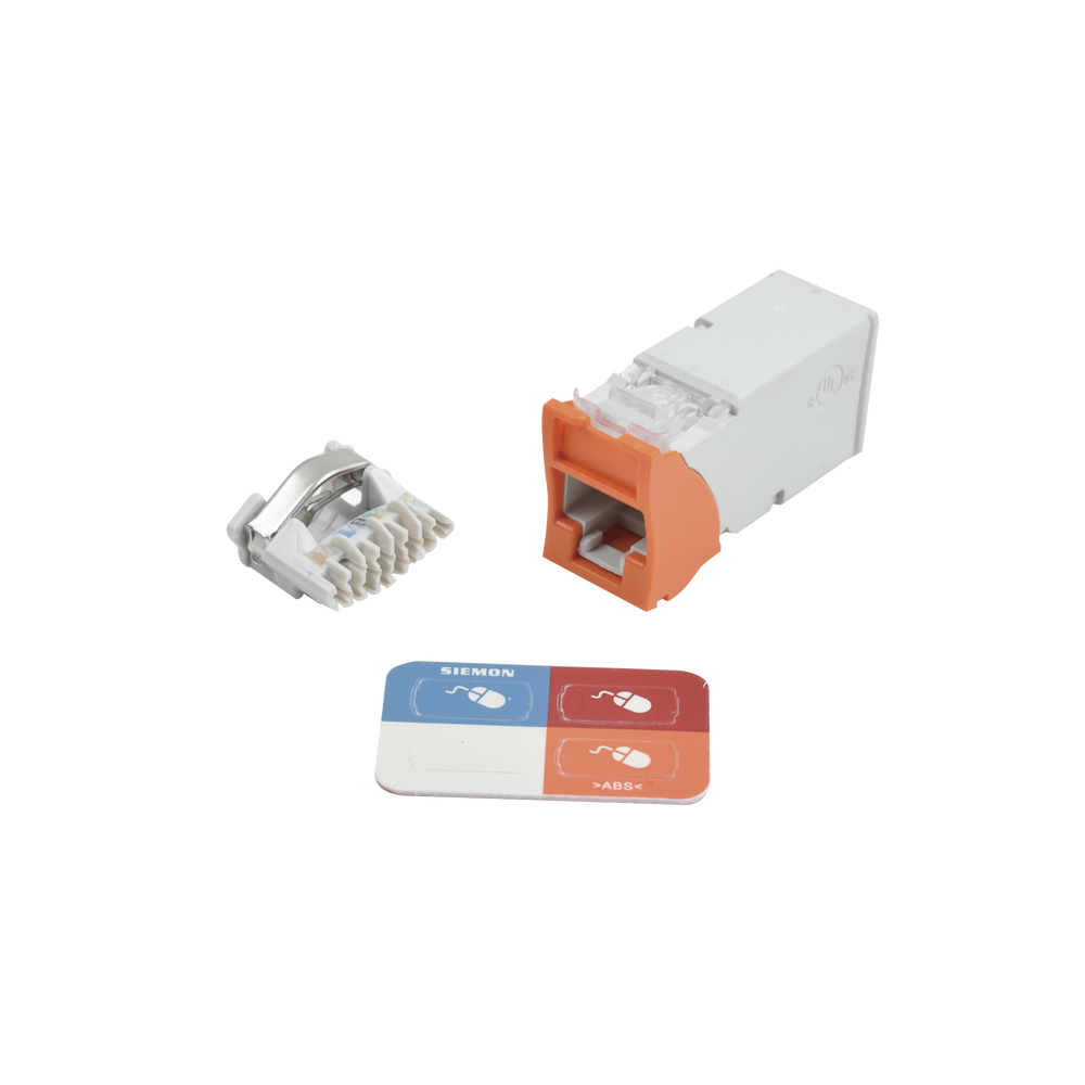 Jack Z-Max UTP Categor?a 6, Montaje H?brido en Placa de Pared (Plano y Angulado), Color Naranja - Image 2