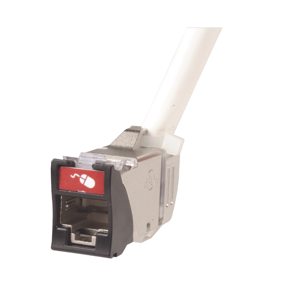 Jack Z-MAX 45 Montaje H?brido a 45 Grados Ideal para Espacios Reducidos, Categor?a 6A, Blindado, Color Negro