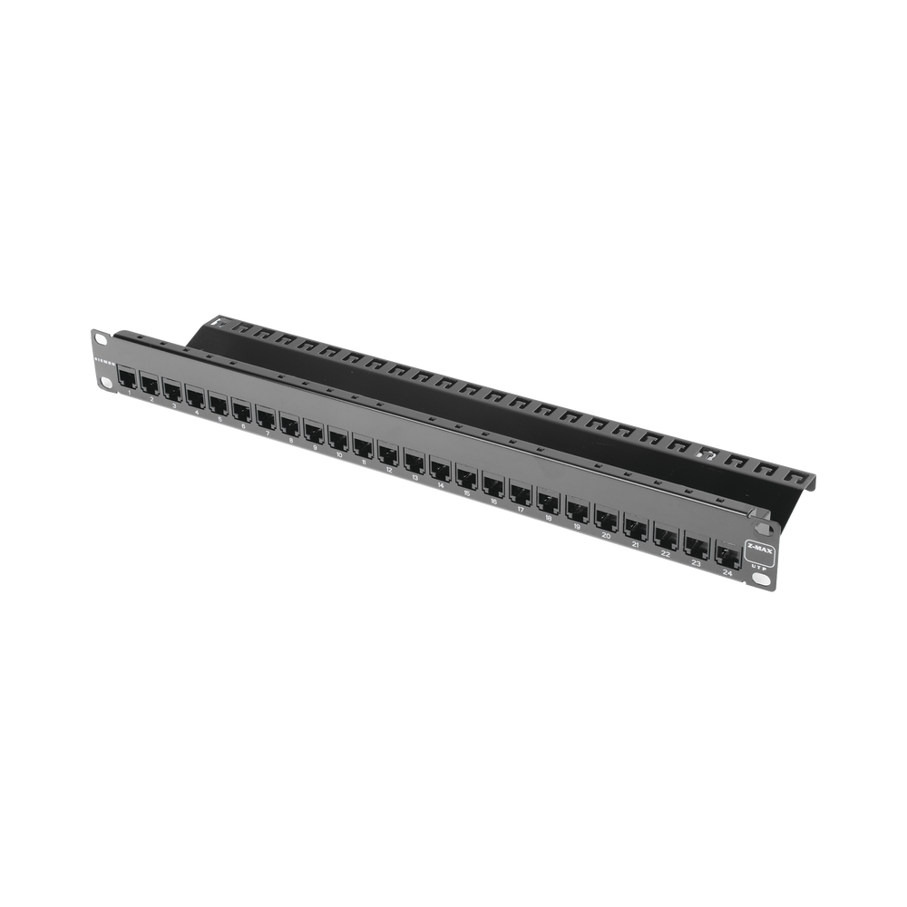 Patch Panel ZMAX with Jack UTP CAT6A 24 Port 1U Black